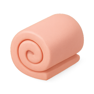 Rolled Foam Cushion in Soft Peach Color