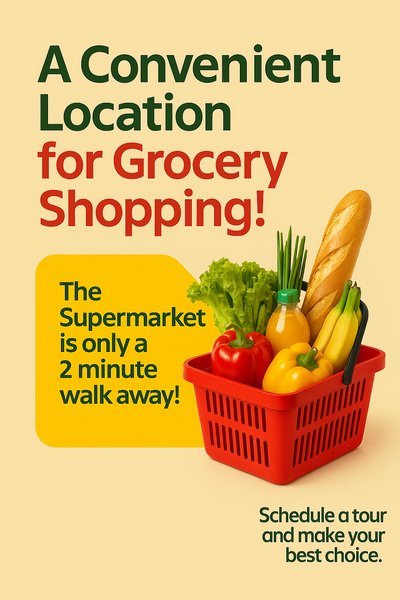 Promotional Graphic for Grocery Store Location