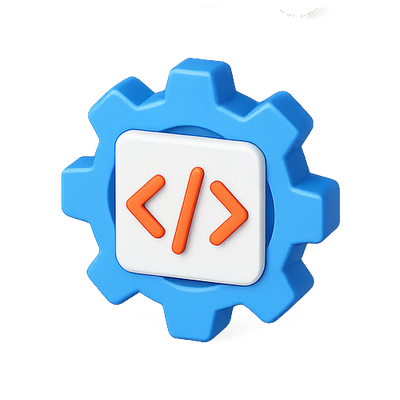 3D Icon Representing Coding and Development Tools