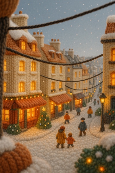 Charming Winter Woolen Scene in Belleville, Paris