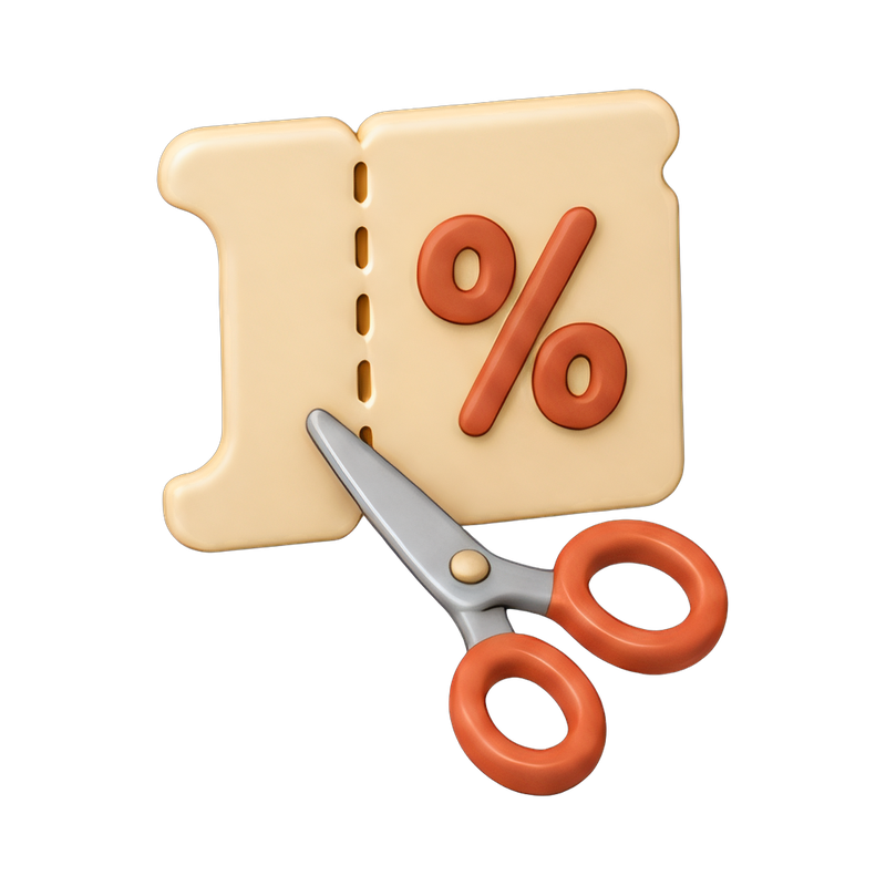 scissors cutting discount coupon