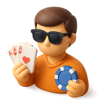 3D Bluff Icon with Poker Theme in Isometric View