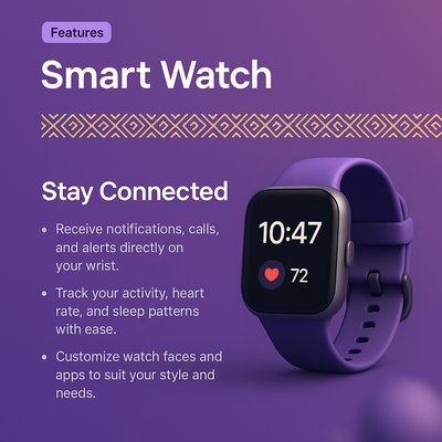 Stylish 3D Design of a Smart Watch with Features