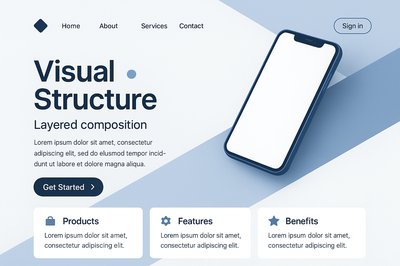 Stylish Landing Page Design with Geometric Elements