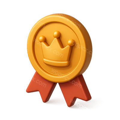 3D VIP Badge with Ribbon in Isometric View