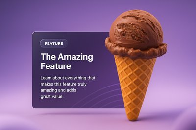 Delicious Ice Cream Scoop on Waffle Cone Mockup