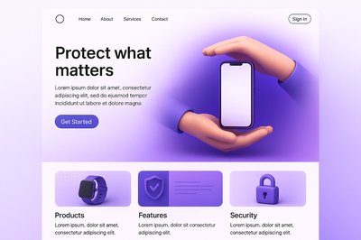 Stylish Landing Page Design Featuring a Phone