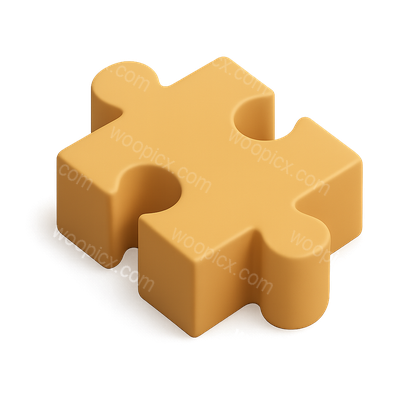 3D Puzzle Piece Icon with Isometric Design