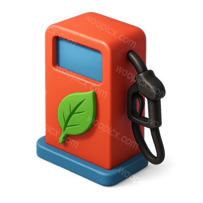 Eco-Friendly Fuel Pump Icon in 3D Design