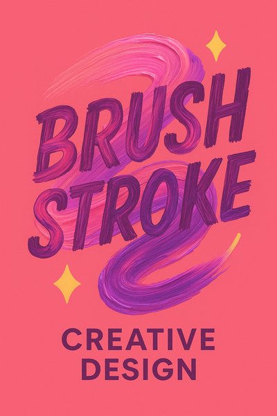 Vibrant Creative Design Poster with Brush Stroke Elements