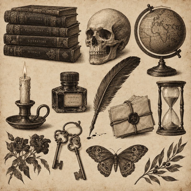 dark academia design elements pack