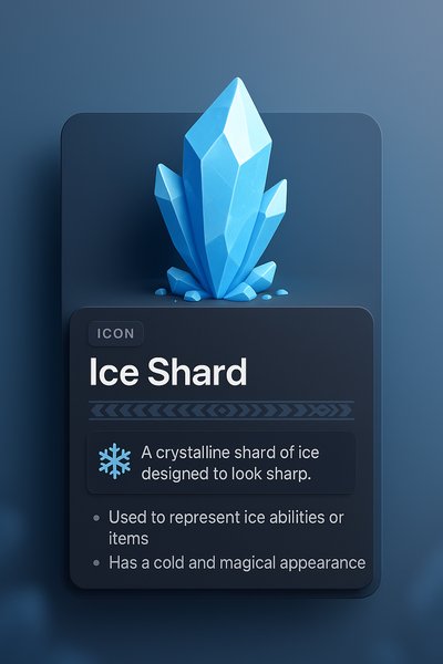 3D Ice Shard Icon with Unique Design Elements