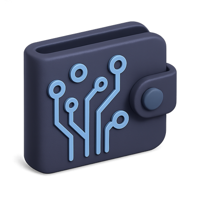 Futuristic Circuit Wallet Design in 3D View