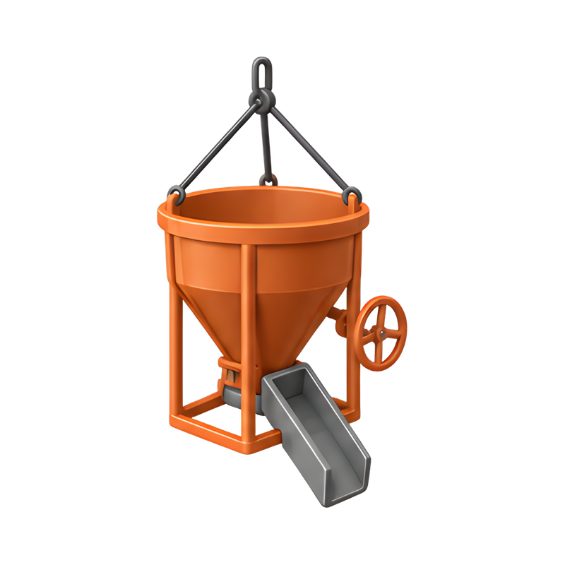 crane with concrete bucket
