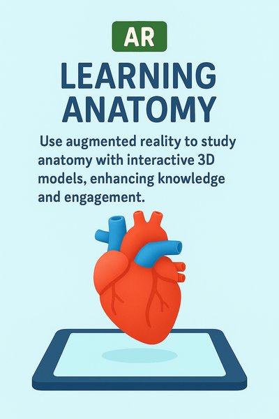 Augmented Reality Learning Anatomy Illustration Featuring 3D Heart Model