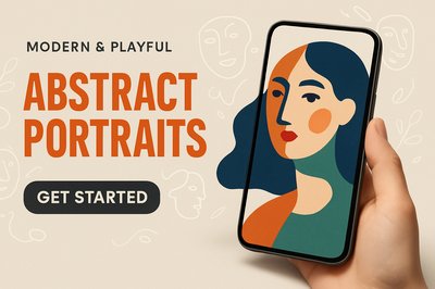 Playful Device Portrait Featuring Abstract Art