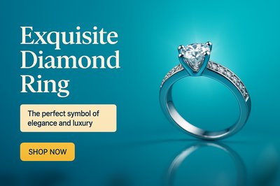 Elegant Diamond Ring Ad with Call to Action