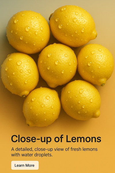 Detailed Close-up of Fresh Lemons with Water Drops