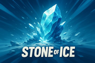 Dynamic Ice Crystal Illustration with Bold Text