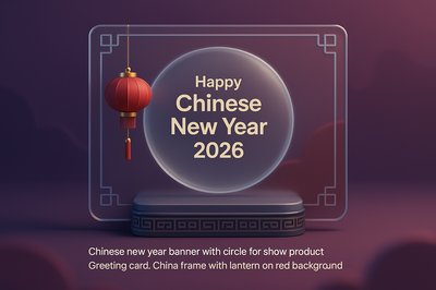 Happy Chinese New Year 2026 Greeting Card Design