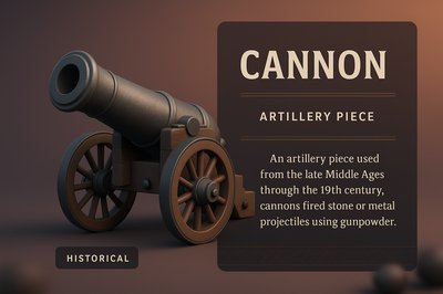 3D Cannon Illustration with Informative Blocks