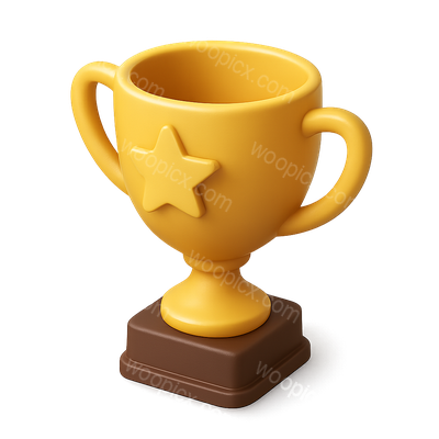 3D Star Trophy Icon with Isometric View