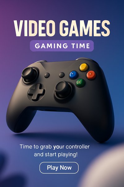 Engaging Video Game Promotion Graphic for Gamers