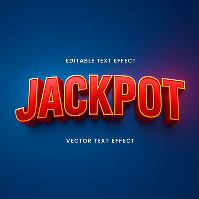3D Editable Jackpot Text Effect in Modern Style