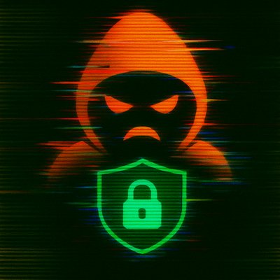 Cybersecurity Themed Graphic with Hacker Silhouette