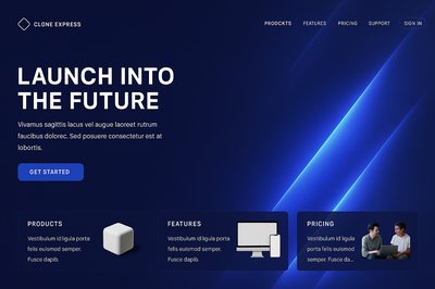 Modern Ballet Landing Page Design with Futuristic Elements