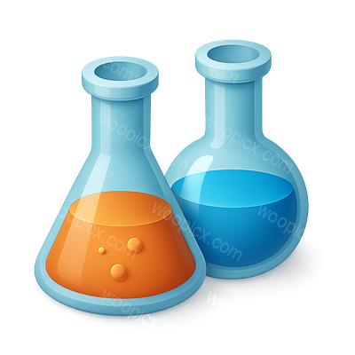 Stylized 3D Laboratory Flasks with Colorful Liquids