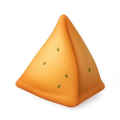 3D Illustrative Representation of a Samosa
