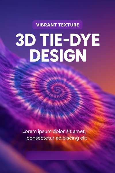 Vibrant 3D Tie-Dye Design with Texture