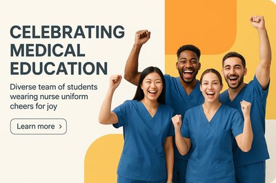 Diverse Nursing Celebration: A Joyful Team of Future Nurses