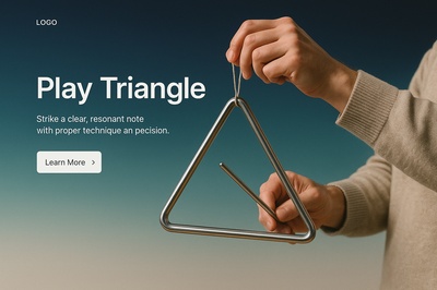 Stylish Play Triangle Web Design Concept