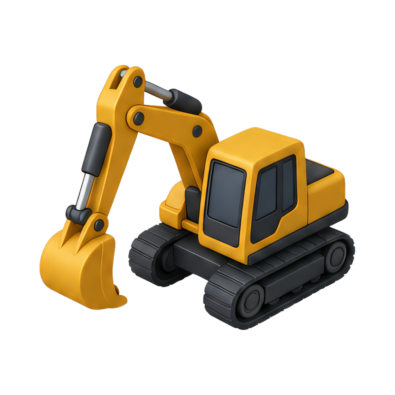 heavy-duty excavator on site