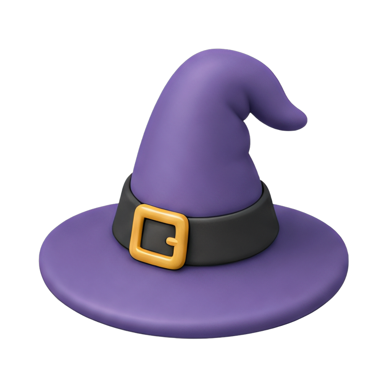 classic witch hat with buckle