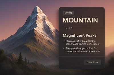 Stunning 3D Mountain Design with Informative Overlay