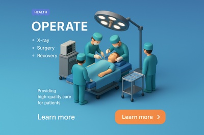 Detailed 3D Medical Scene Illustrating Surgery Operation