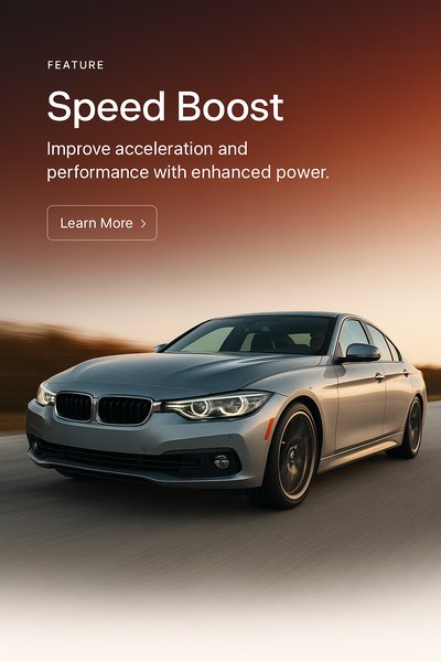 Dynamic Speed Boost Web Design with Realistic Elements
