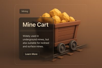 3D Mining Cart Illustration with Info Blocks