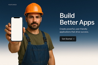 Construction Worker Holding a Phone in a Stylish Setting