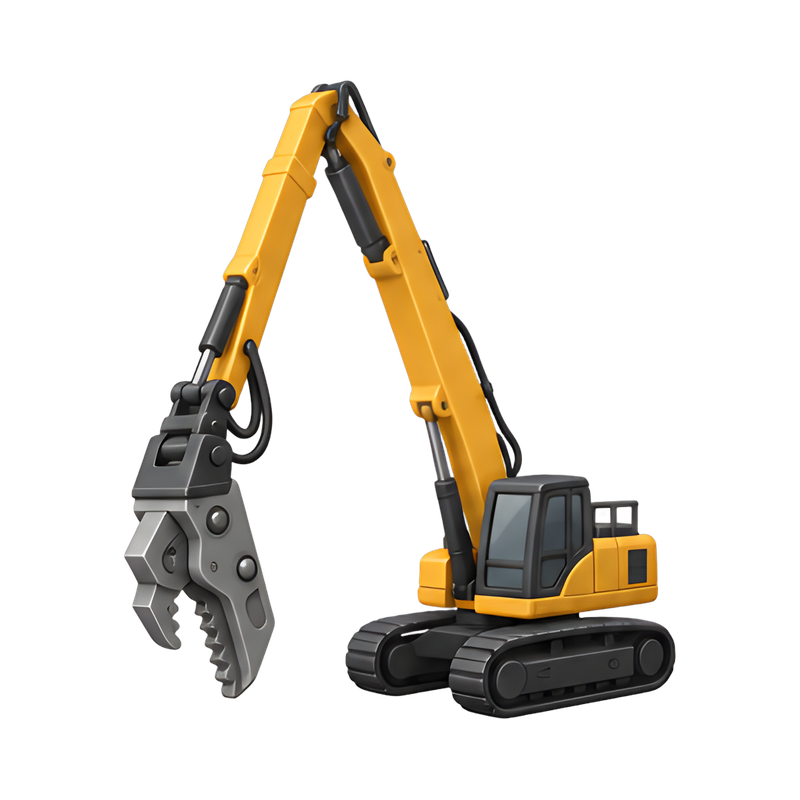 powerful demolition excavator