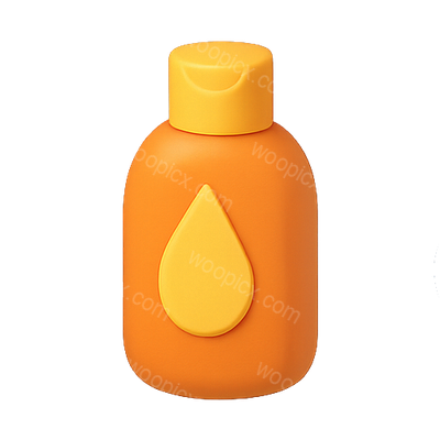 Minimalist Orange Bottle with Drop Design