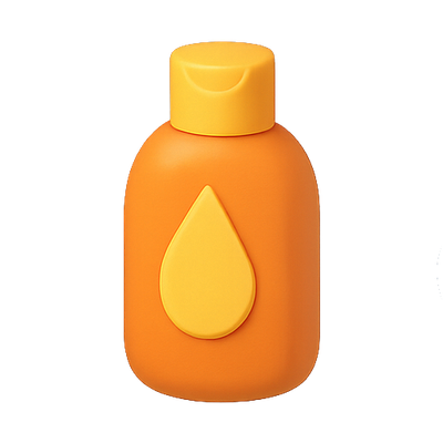 Minimalist Orange Bottle with Drop Design
