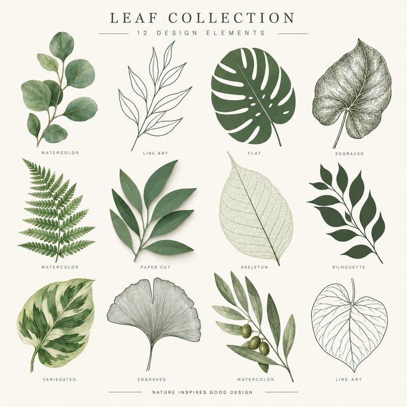 Diverse Leaf Design Elements