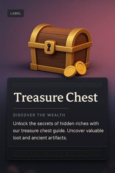 3D Illustration of a Treasure Chest with Engaging Label