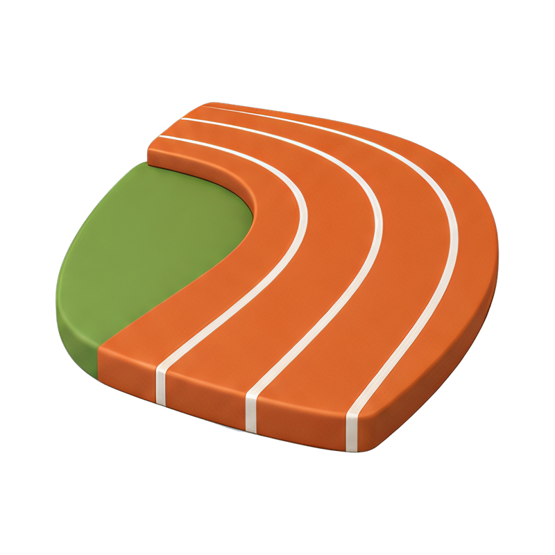 curved running track view