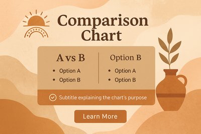 Boho Style Comparison Chart Landing Page Design