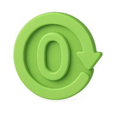 Green Circular Arrow Symbol Representing Recycling or Refresh